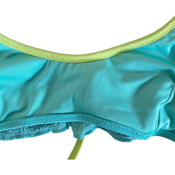 Victoria's Secret Aqua Green Sequin Halter Bikini Top SZ Small Swimwear Beach - Picture 7 of 10